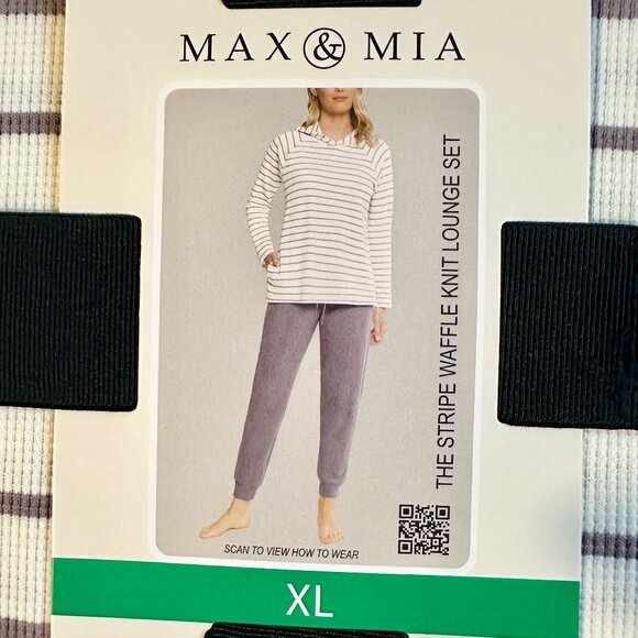 Max & Mia Women's Waffle Knit Lounge Pajama Set Size XL Hoodie And Jogger (NEW) - Picture 13 of 13